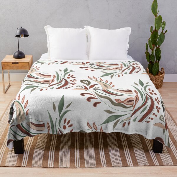 Item preview, Khaki Green Beige Brown Floral Leaves Swirling Watercolor Beautiful Pattern IX designed and sold by Irina Sztukowski.