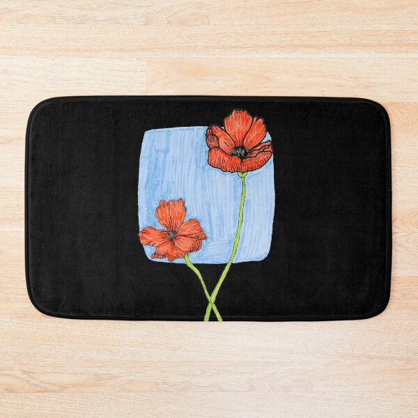 Item preview, orange flowers, black designed and sold by Sonderblume.