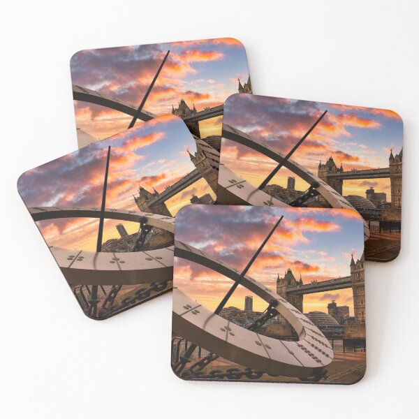 Item preview, Sundial with tower bridge sunset skys in London designed and sold by Ann Biddlecombe.