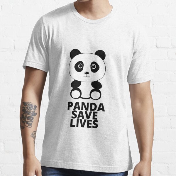 panda bear thick comic present slim fun fat joke' Men's T-Shirt