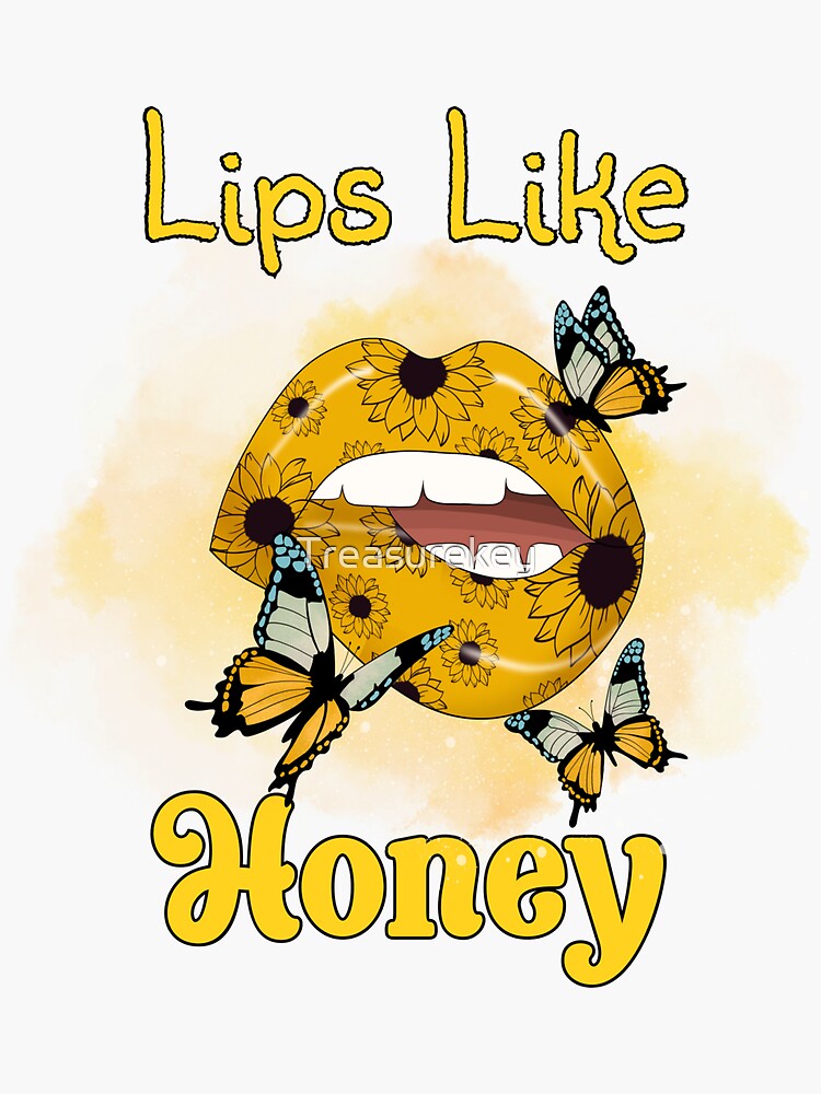 "Lips Like Honey" Sticker by Treasurekey Redbubble