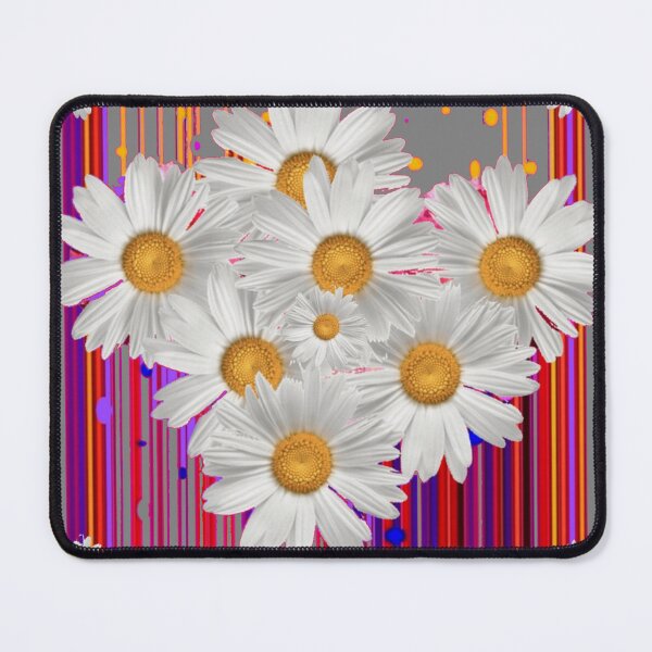 Item preview, WHITE SHASTA DAISY PINK-GREY PATTERN ART designed and sold by sharlesart.