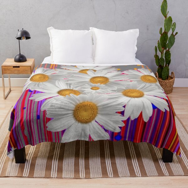 Item preview,  WHITE SHASTA DAISY PINK-GREY PATTERN ART  designed and sold by sharlesart.