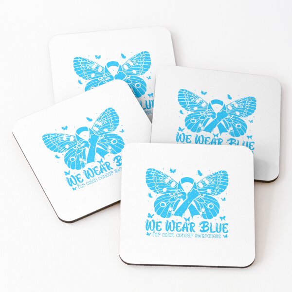 Item preview, We Wear Blue for Colon Concer Awareness, Colorectal Cancer Warrior butterfly Design designed and sold by ZETTIF ⭐⭐⭐⭐⭐.