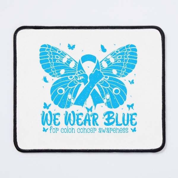 Item preview, We Wear Blue for Colon Concer Awareness, Colorectal Cancer Warrior butterfly Design designed and sold by ZETTIF ⭐⭐⭐⭐⭐.