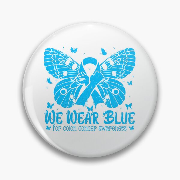 Item preview, We Wear Blue for Colon Concer Awareness, Colorectal Cancer Warrior butterfly Design designed and sold by ZETTIF ⭐⭐⭐⭐⭐.