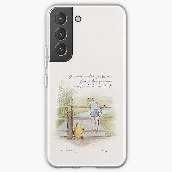 Christopher Robin Pooh and Piglet on Bridge Samsung Galaxy Soft Case