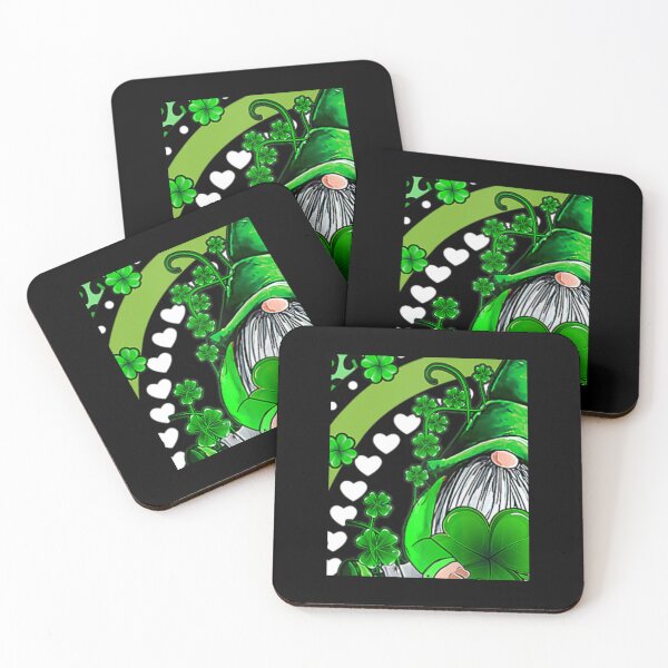 Item preview, Gnome Holding Lucky Shamrock Rainbow Leopard St Patricks day designed and sold by VargasParis.