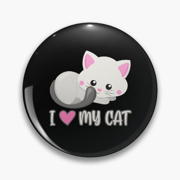 Aperçu de l'œuvre J'aime mon chat, conception d'amant de chat, bébé chat blanc créée et vendue par TinyBeezle.