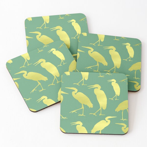 Item preview, Garden Greens Collection Blue Heron Walking on Green 3 Repeat 5748 designed and sold by Art in My Loft.