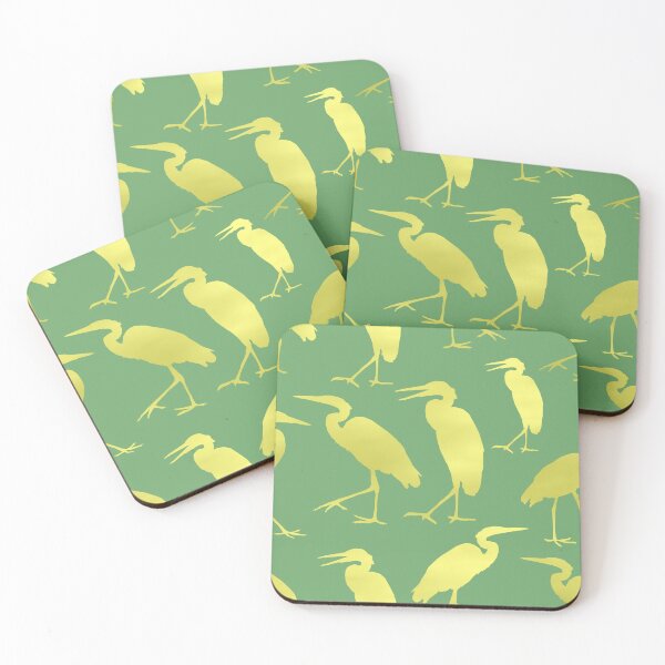 Item preview, Garden Greens Collection Blue Heron Walking on Green 1 Repeat 5748 designed and sold by Art in My Loft.