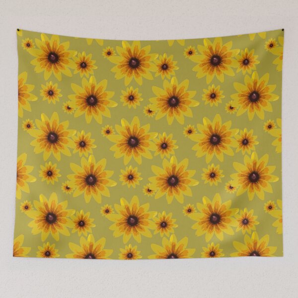 Item preview, Garden Greens Collection Black Eyed Susan on Green 8 Repeat 5748 designed and sold by Art in My Loft.