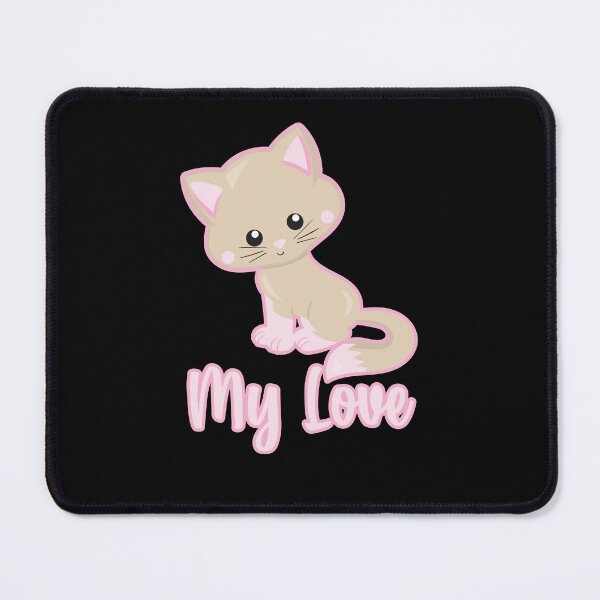 Item preview, My Love Cat, diseño de amante de los gatos, gato bebé naranja y rosa designed and sold by TinyBeezle.