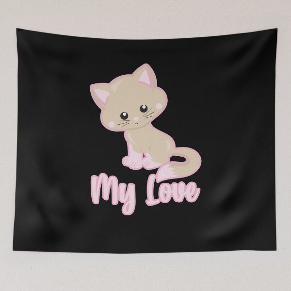 Item preview, My Love Cat, Cat Lover Design, Orange & Pink Baby Cat designed and sold by TinyBeezle.