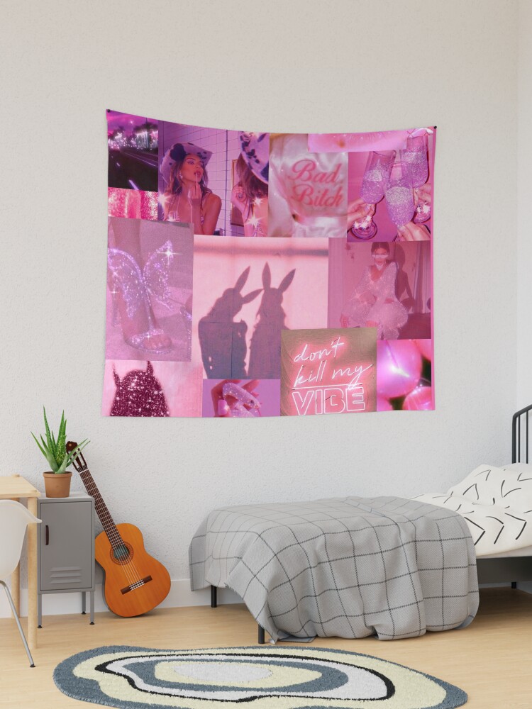 HOT PINK Girl Aesthetic Collage  Tapestry for Sale by reannyn