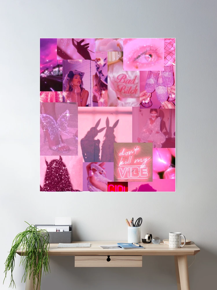 HOT PINK Girl Aesthetic Collage  Poster for Sale by reannyn