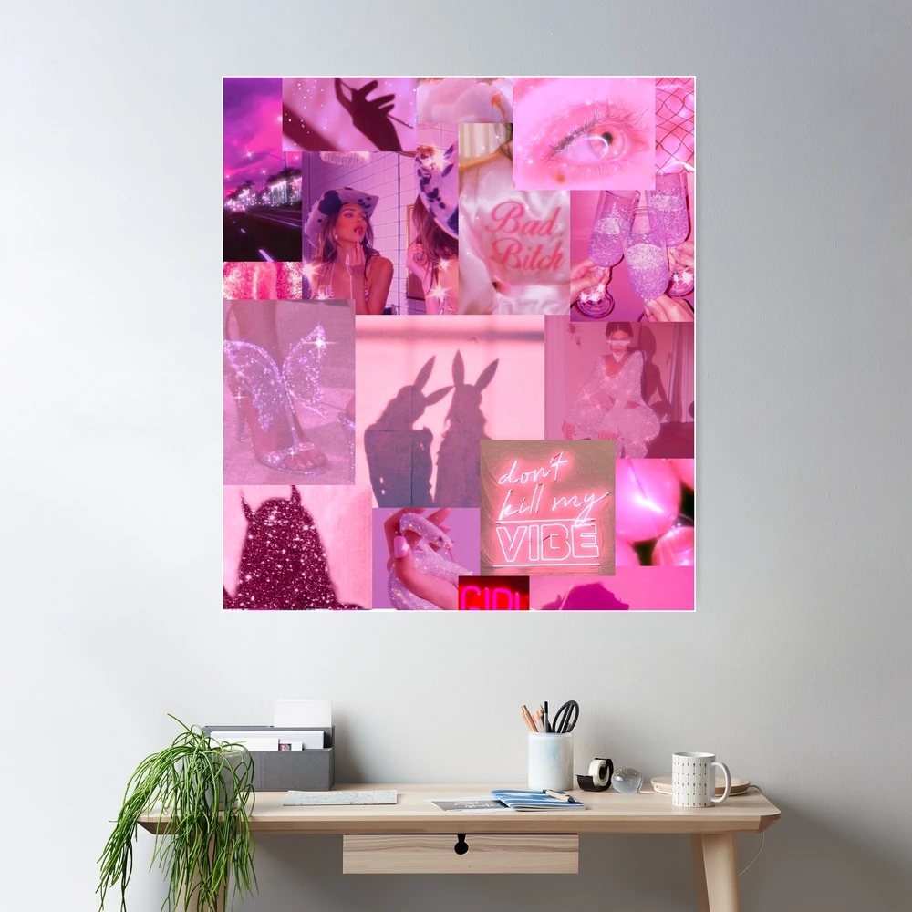 HOT PINK Girl Aesthetic Collage  Poster for Sale by reannyn