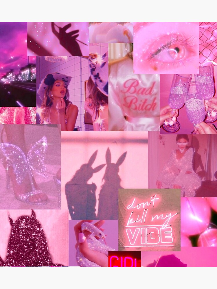 Boujee Pink Photo Collage Pink Neon Aesthetic Photo Collage Hot