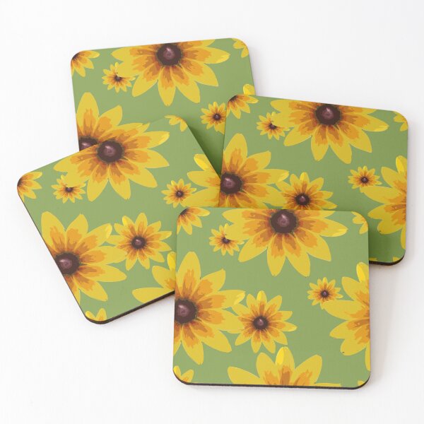 Item preview, Garden Greens Collection Black Eyed Susan on Green 2 Repeat 5748 designed and sold by Art in My Loft.