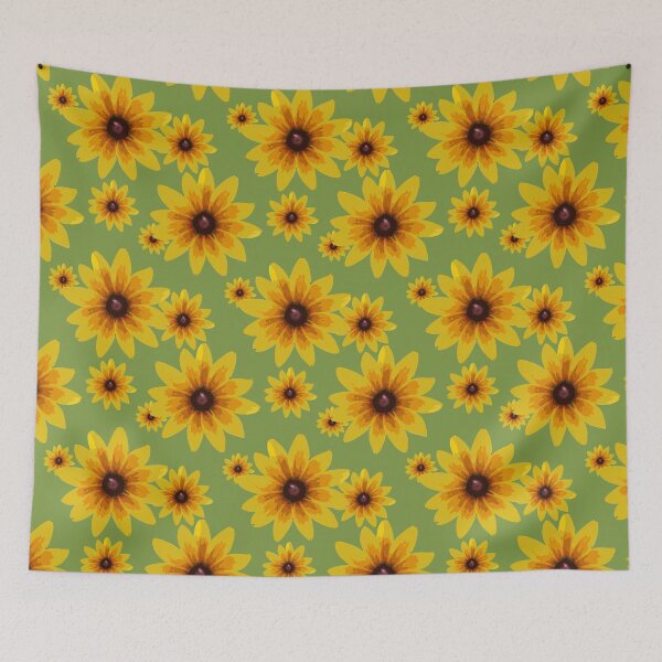 Item preview, Garden Greens Collection Black Eyed Susan on Green 2 Repeat 5748 designed and sold by Art in My Loft.