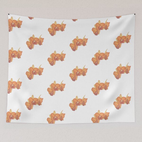 Item preview, nature, flora, orchid, orange, yellow, red, pastel sec, drawing, bebicervin designed and sold by BebiCervin.