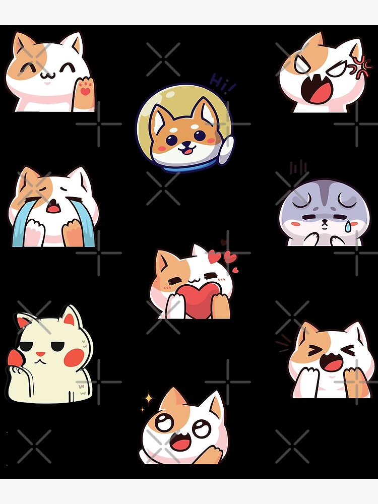 "Kawaii Cat Emoji Pack Cat Emoji Pack" Poster for Sale by