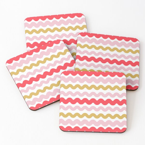 Item preview, Wavy pattern in pink, mustard and vibrant orange designed and sold by IlustraDeni.