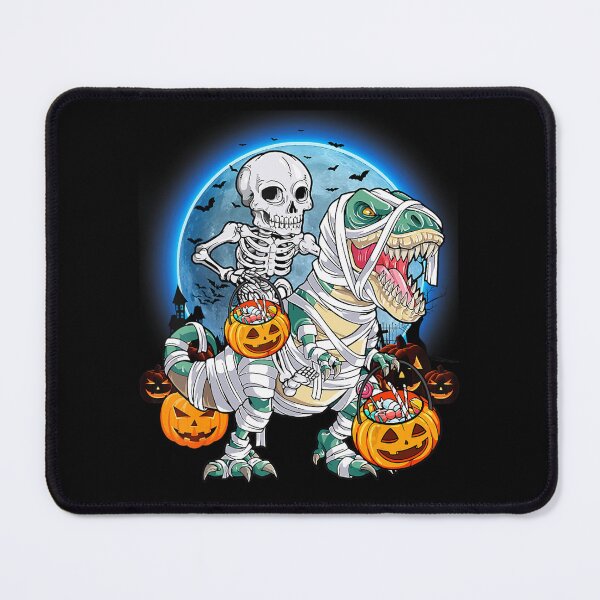 Item preview, Halloween Skeleton Riding Mummy Dinosaur T rex Pumpkin Funny . designed and sold by IppolitoFerraro.