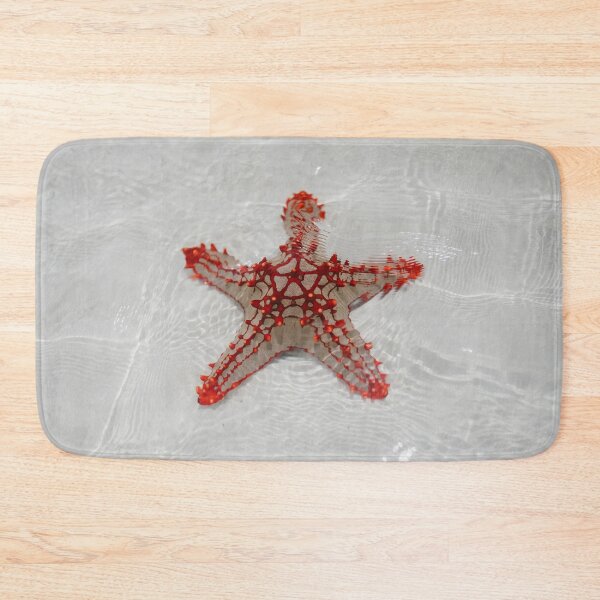 Item preview, Red starfish on a sandy seabed designed and sold by Raureif.