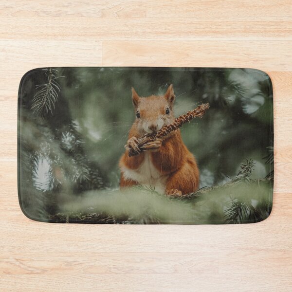 Item preview, Squirrel eating pine cone in the forest  designed and sold by Raureif.