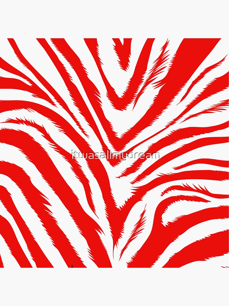 "Red zebra skin" Sticker for Sale by itwasallmydream Redbubble