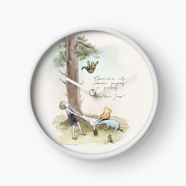 Tiggers can't climb Trees. Pooh, Roo, Eeyore, Piglet and Christopher Robin Clock