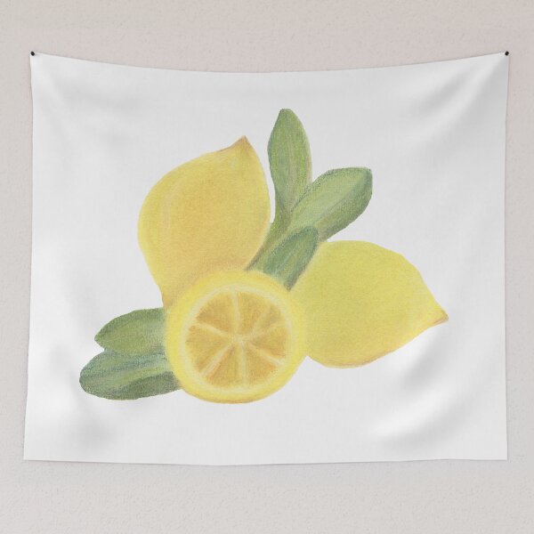 Item preview, nature, citrus, fruit, lemon, yellow, pastel sec, drawing, bebicervin designed and sold by BebiCervin.