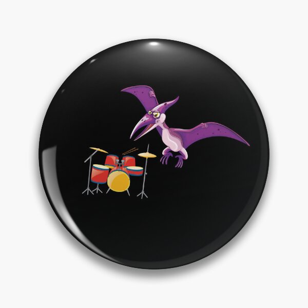Item preview, Dinosaur Playing Drums ,Funny Good Dinosaur Drums Lovers Simple Flying Design designed and sold by pedrored369.