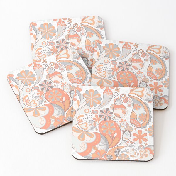 Item preview, Peach Floral Themed Bohemian Mandala Zentangle Desigual designed and sold by DiviaDesigns.