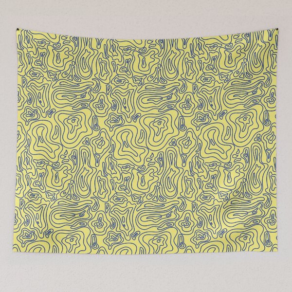 Item preview,  Groovy 70's patter aesthetic Blue + yellow designed and sold by Ray Sánchez.