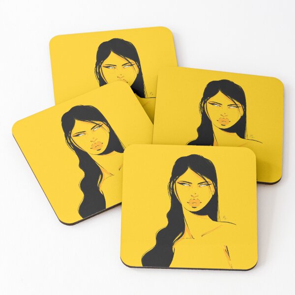 Item preview, Fierce portrait of brunette with big lips designed and sold by Rickard Bengtsson.