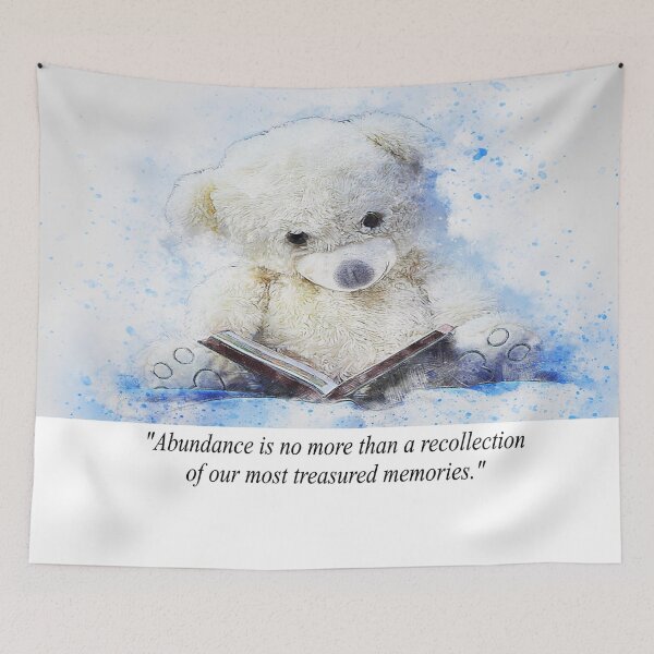 Item preview, Teddy Bear Reading About Abundance Quotation  designed and sold by NovawayDirect.