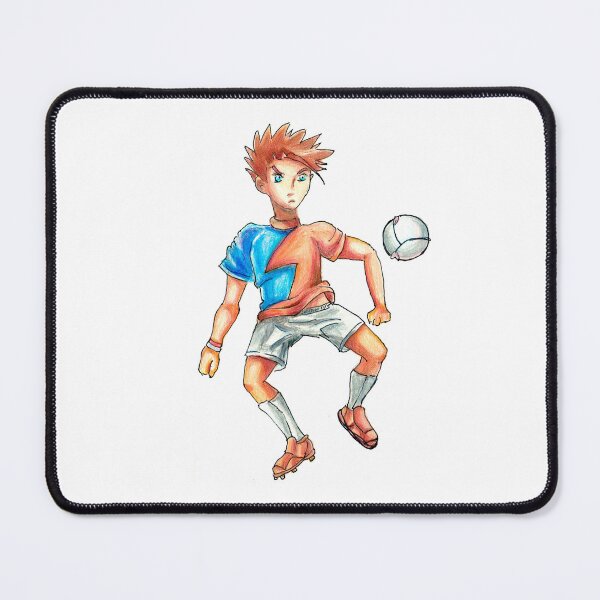Item preview, soccer player drawing pencil red blue ball designed and sold by handmadehipsters.