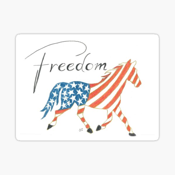 Item preview, Freedom Flag  Horse by Sherry Jarvis designed and sold by Sherry Jarvis.