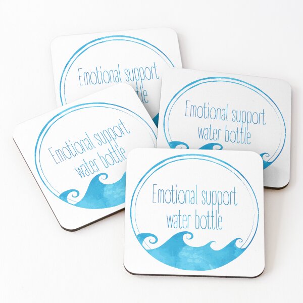 Item preview, Hydro Flask sticker - Emotional support water bottle - ocean blue watercolor wave | Line art designed and sold by Vane22april.