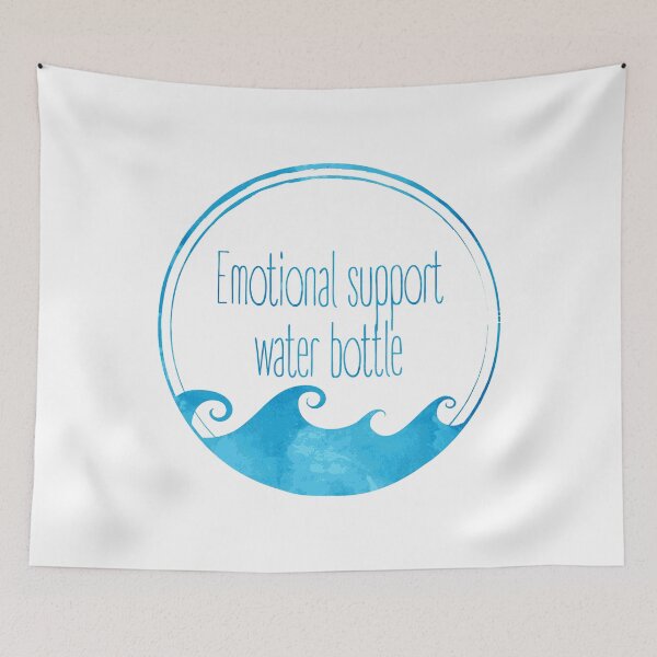 Item preview, Hydro Flask sticker - Emotional support water bottle - ocean blue watercolor wave | Line art designed and sold by Vane22april.
