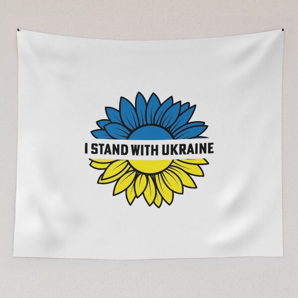 Item preview, I Stand with Ukraine Sunflower Yellow Blue Ukrainian Flag designed and sold by KateBilous.