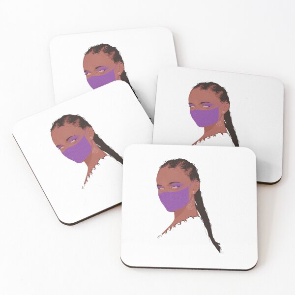 Item preview, Portrait of pretty girl with face mask and braids designed and sold by Rickard Bengtsson.