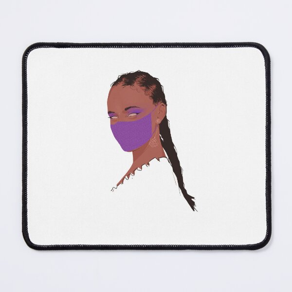 Item preview, Portrait of pretty girl with face mask and braids designed and sold by Rickard Bengtsson.