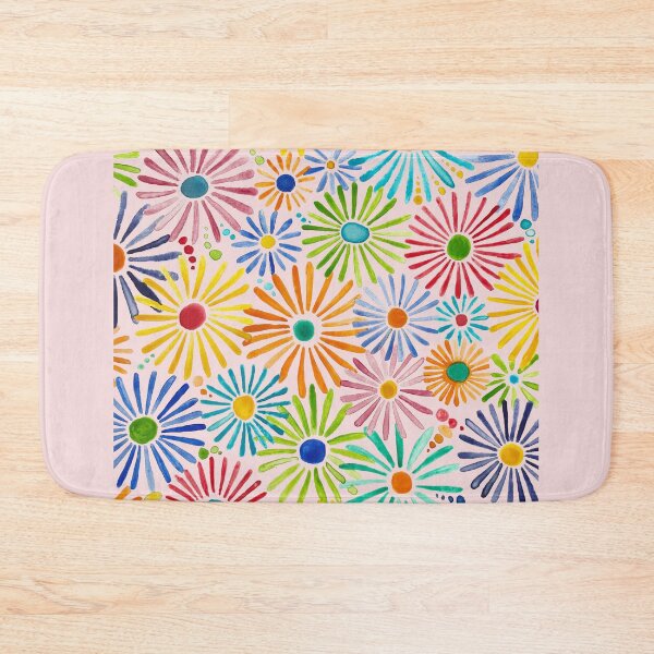 Item preview, watercolor floral print on pink designed and sold by Giulia  Palazzo.