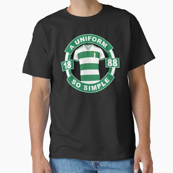 Vista previa del artículo con la obra «Un uniforme tan simple en su estilo Celtic Glasgow», diseñado y vendido por TeesForTims.