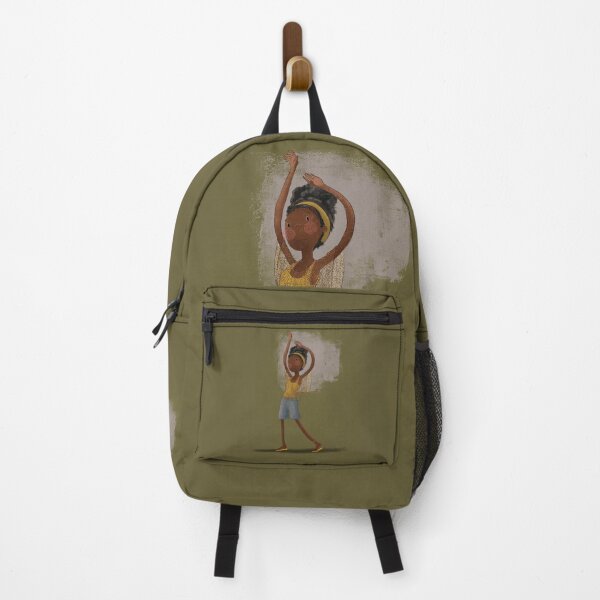 Item preview, Whimsical Character Illustration Stretching her Arms Textured Drawing designed and sold by haximica.