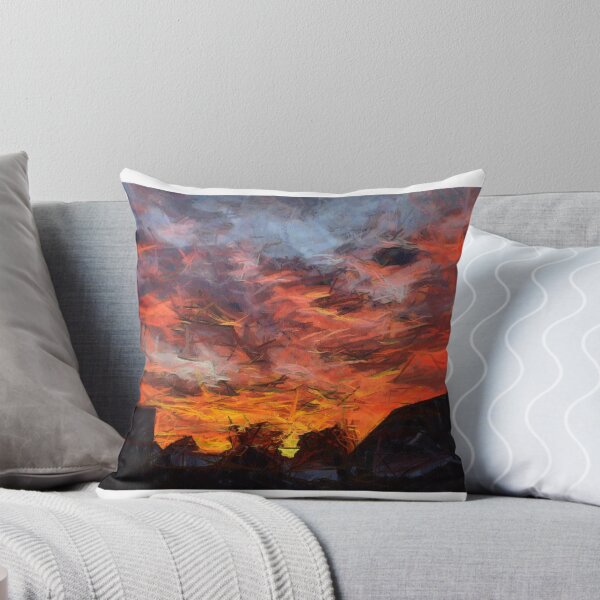 Item preview, Fiery orange dramatic sunset sky designed and sold by Ron Zmiri.
