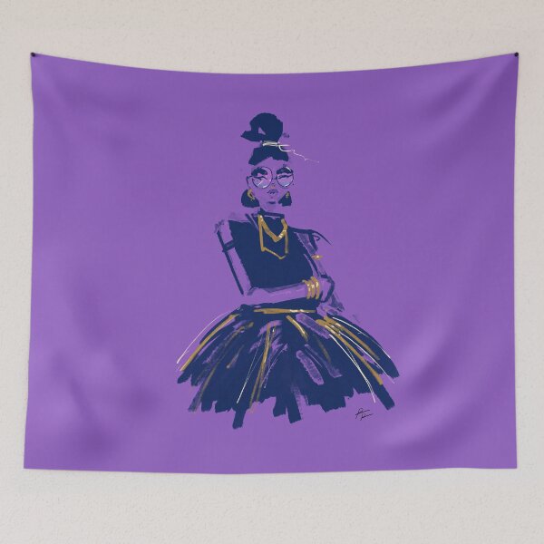 Item preview, Purple girl with glasses and dress designed and sold by Rickard Bengtsson.
